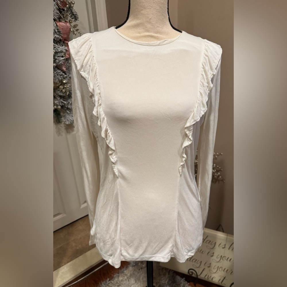 H&M Elegant White Ruffled Women's Top